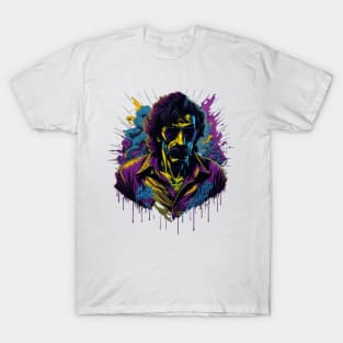 vector art a colorful graffiti illustration of Frank Zappa // Aesthetic T-Shirt